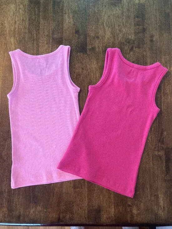 Set of 2 Wonder Nation Girls Ribbed Tank Tops Pink Size Small (6-6x) EUC! - Picture 2 of 5